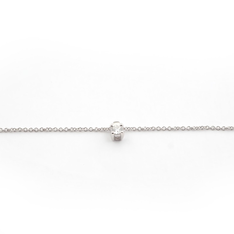 Collier Solitaire carador Or blanc 750/000 et diamant 0,1 cts
