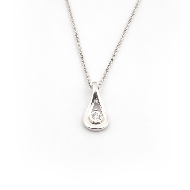 Collier éternel Femme Carador or blanc 750/000 et diamants