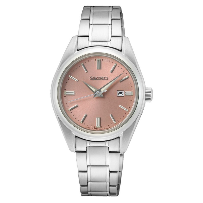 Montre Mixte Seiko bracelet en acier et cadran rose