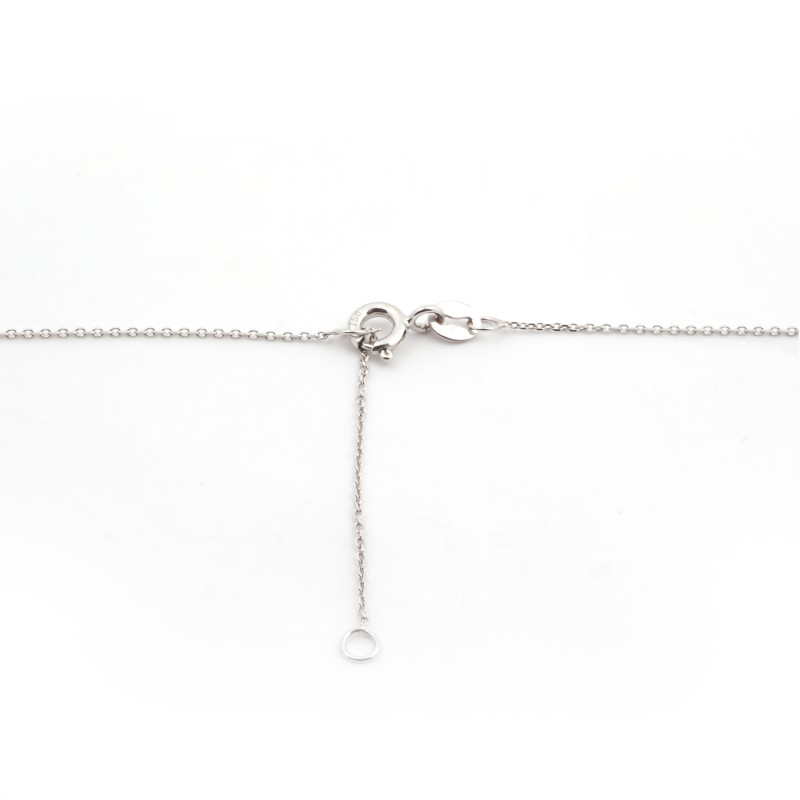 Collier Minimaliste deux boules Carador en or blanc 750/000 et diamant