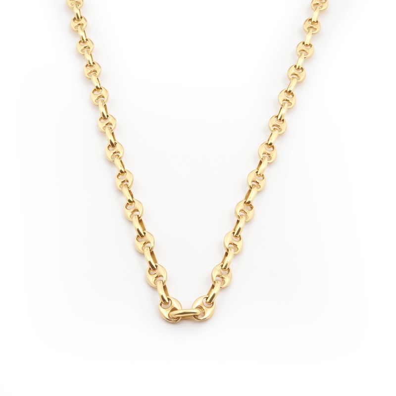 Collier or jaune 750/000 CARADOR en maille grain de café fine