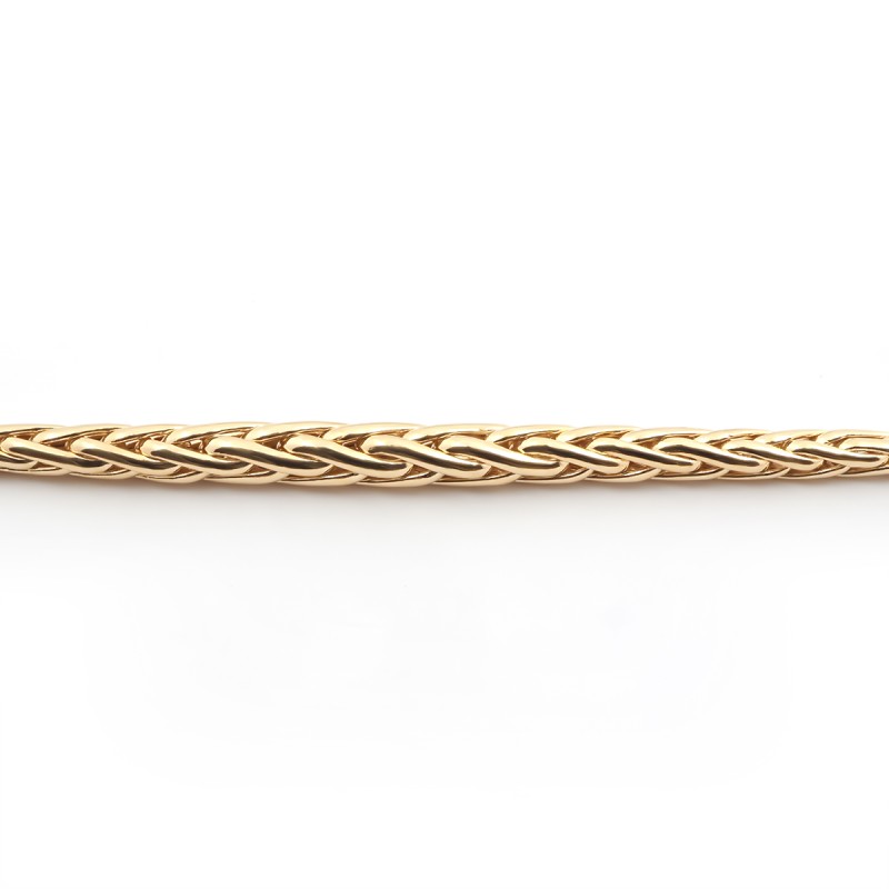 Collier or jaune 750/000 CARADOR en maille palmier fine et large