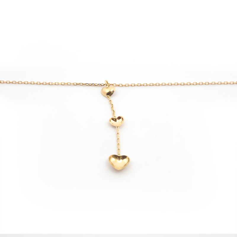 Collier fantaisie Coeur en or jaune 750/000