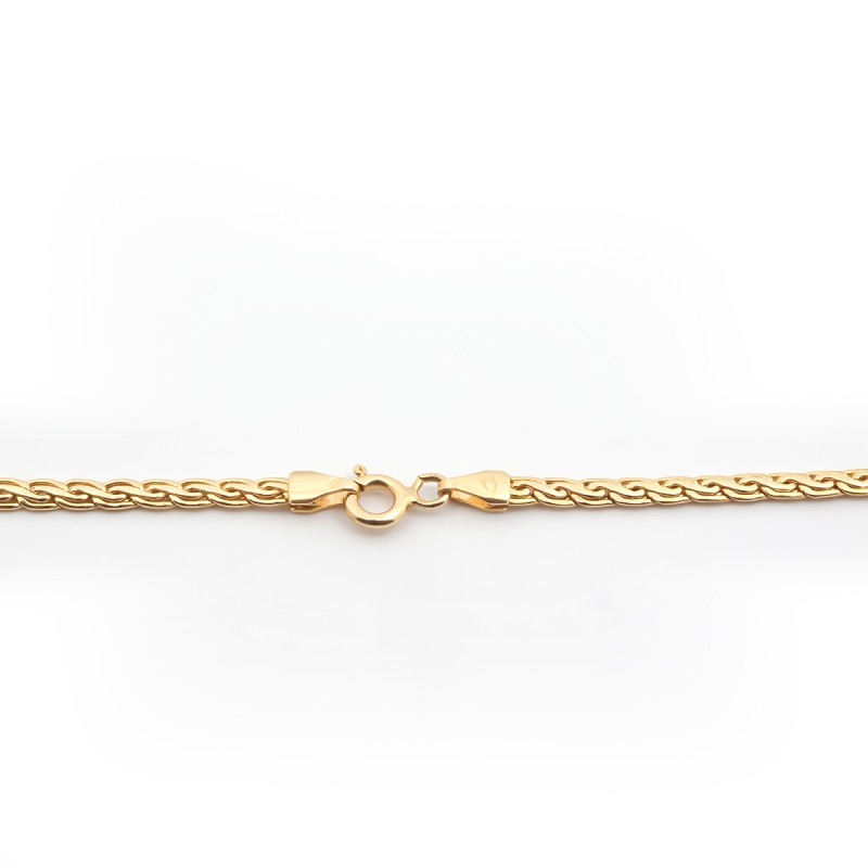 Collier CARADOR maille palmier  fantaisie en or jaune 18 CARATS