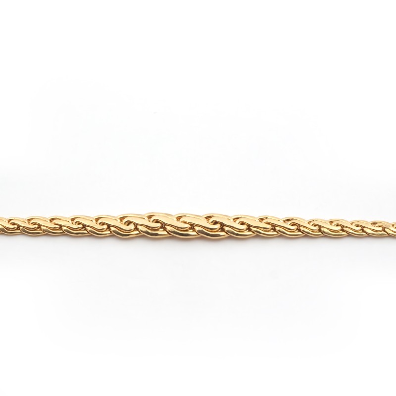 Collier CARADOR maille palmier  fantaisie en or jaune 18 CARATS