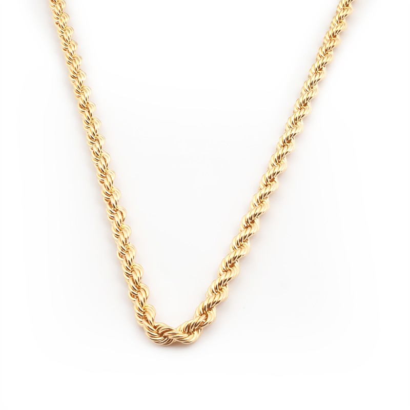 Collier or jaune 750/000 CARADOR en maille corde.