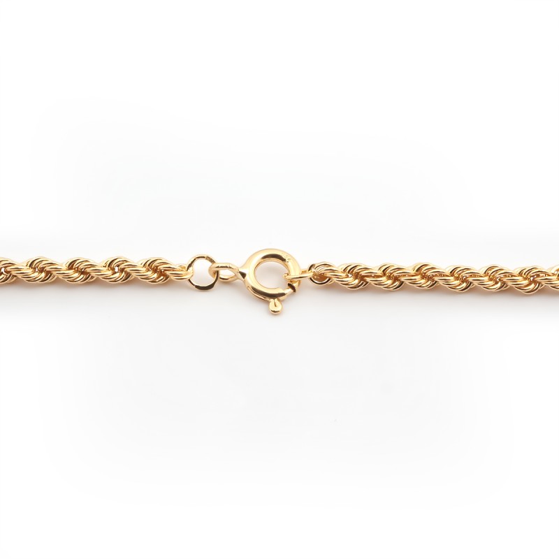 Collier or jaune 750/000 CARADOR en maille corde.