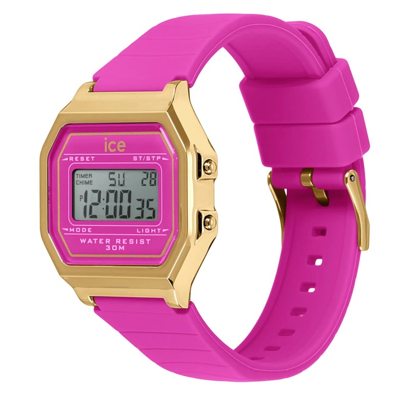 Montre femme Ice Watch Digit retro Bracelet en silicone rose