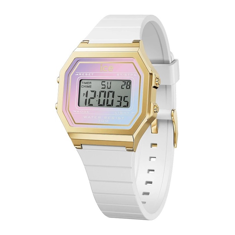 Montre femme Ice Watch Digit retro White delight