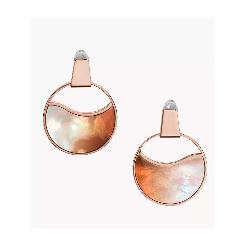 Boucles d'Oreilles Pendantes sépia Femme Skagen Agnethe en nacre ombré