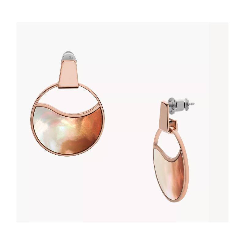 Boucles d'Oreilles Pendantes sépia Femme Skagen Agnethe en nacre ombré