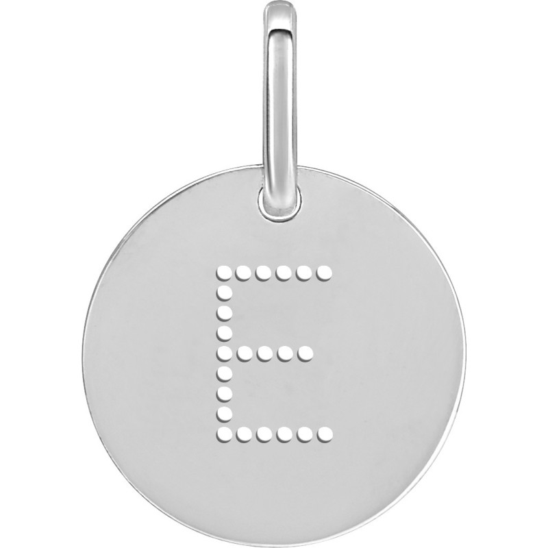 PENDENTIF CARADOR ARGENT LETTE E PERCEE