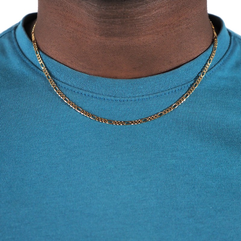 Chaine Carador Or jaune 750/000 Maille alternée 1/1 45 cm