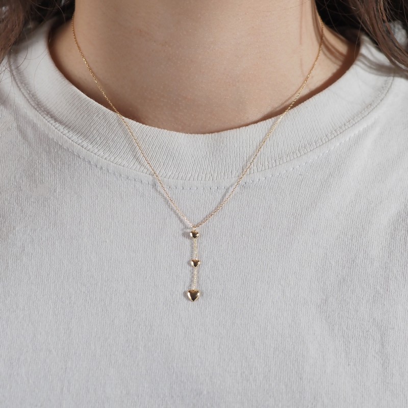 Collier fantaisie Coeur en or jaune 750/000