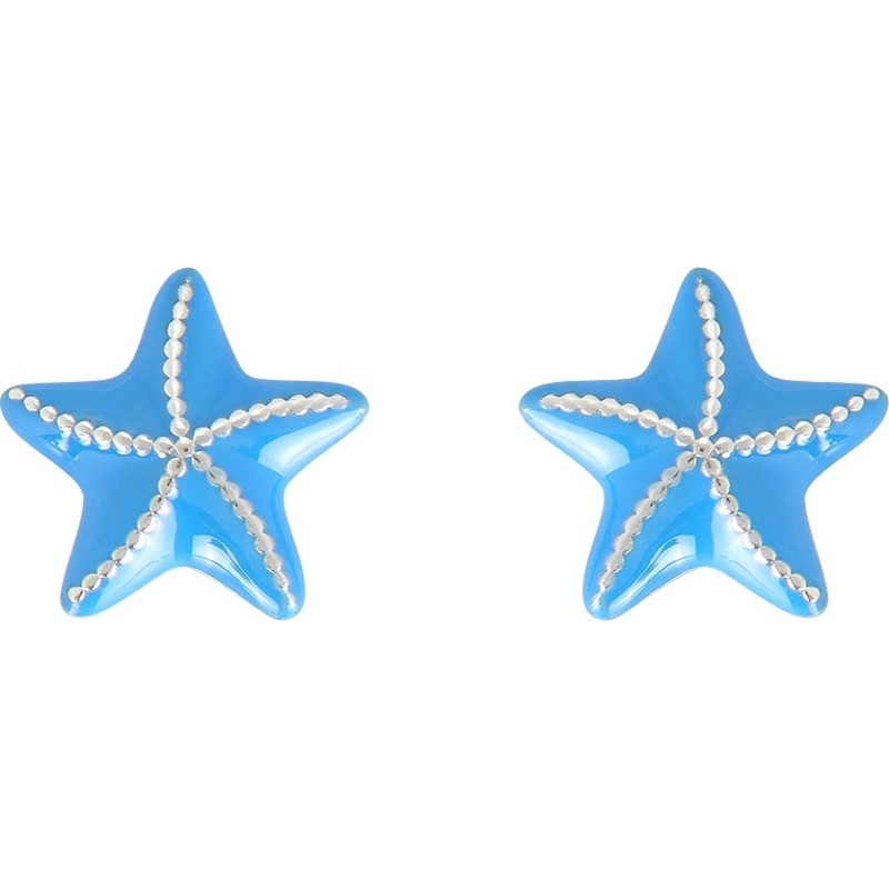 Boucles d'oreilles enfant Carador argent 925/000 ETOILE DE MER BLEU