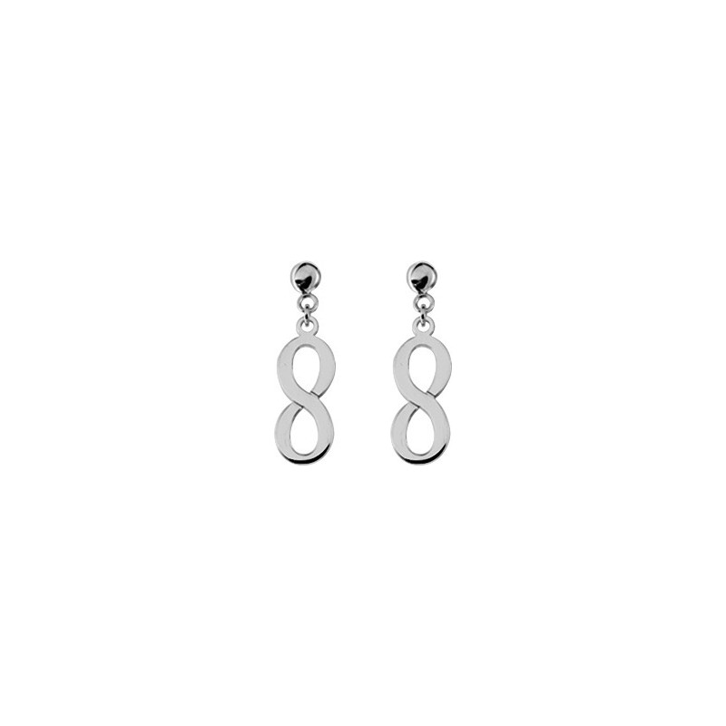 BOUCLES D OREILLES CARADOR PENDANTES ARGENT MOTIF INFINI
