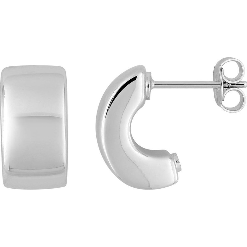 BOUCLES D OREILLES CLOUS CARADOR ARGENT FEMME DEMI CREOLES