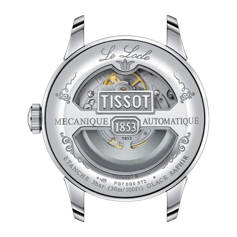 Montre Tissot Homme powermatic 80 open heart bracelet cuir marron