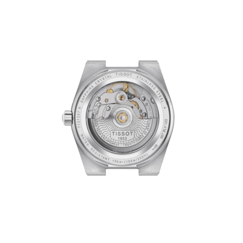 MONTRE FEMME TISSOT PRX POWERMATIC 80 CADRAN BLEU MOTIF GAUFRÉ