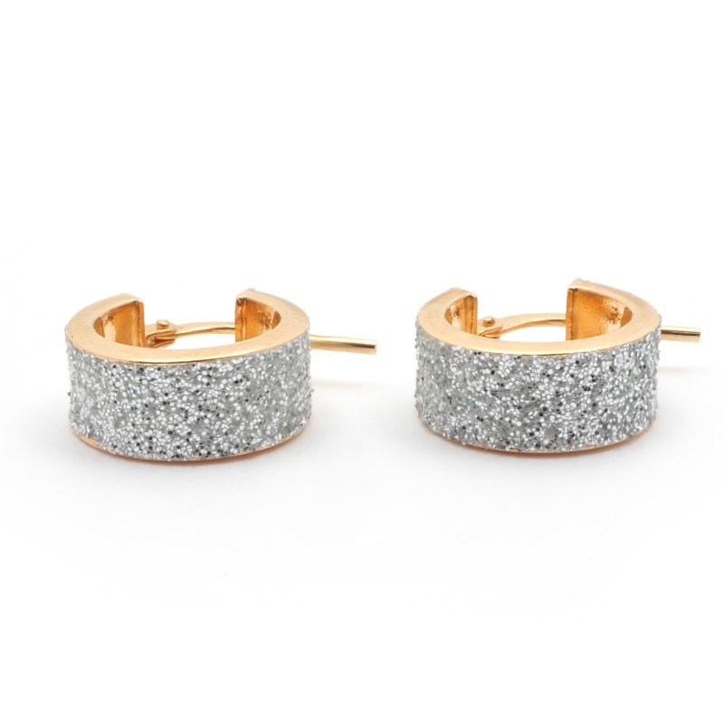 Boucles d'oreilles Carador demi-créoles glitter en or jaune 750/000