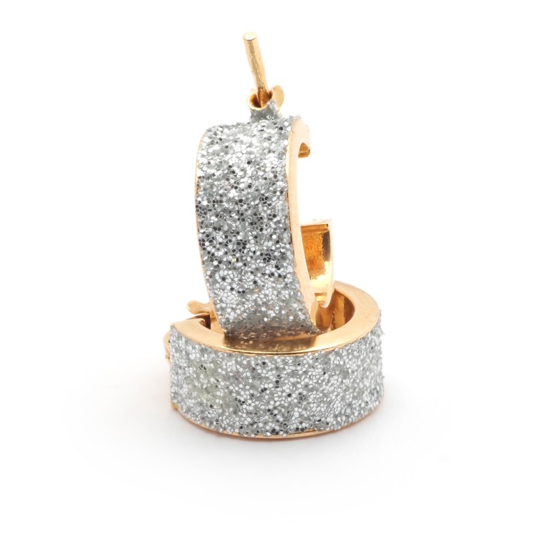 Boucles d'oreilles Carador créoles glitter en or jaune 750/000