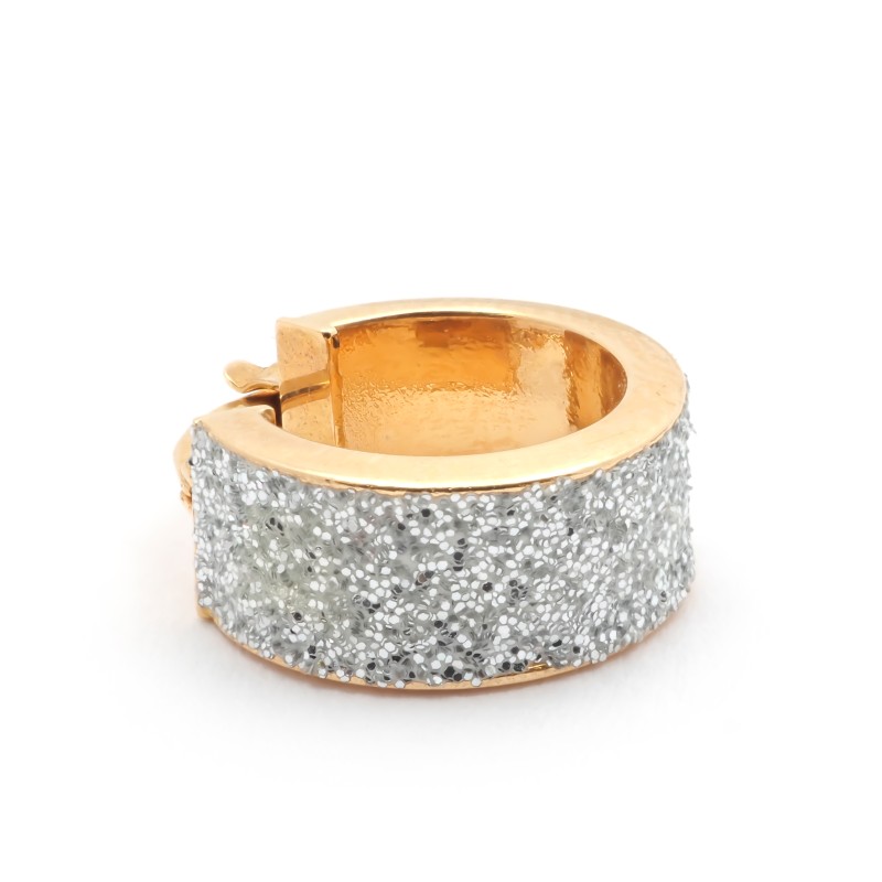 Boucles d'oreilles Carador créoles glitter en or jaune 750/000