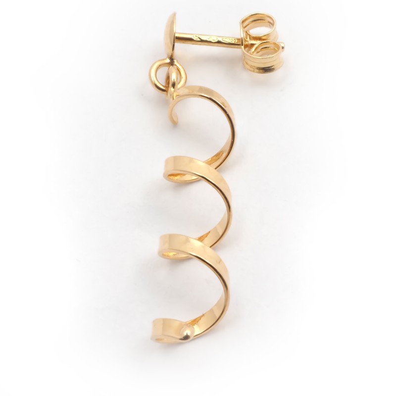 Boucles d'oreilles  pendantes Carador tourbillon or jaune 750/000