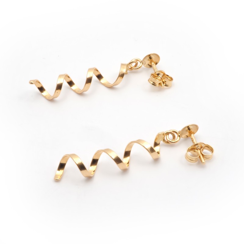 Boucles d'oreilles  pendantes Carador tourbillon or jaune 750/000