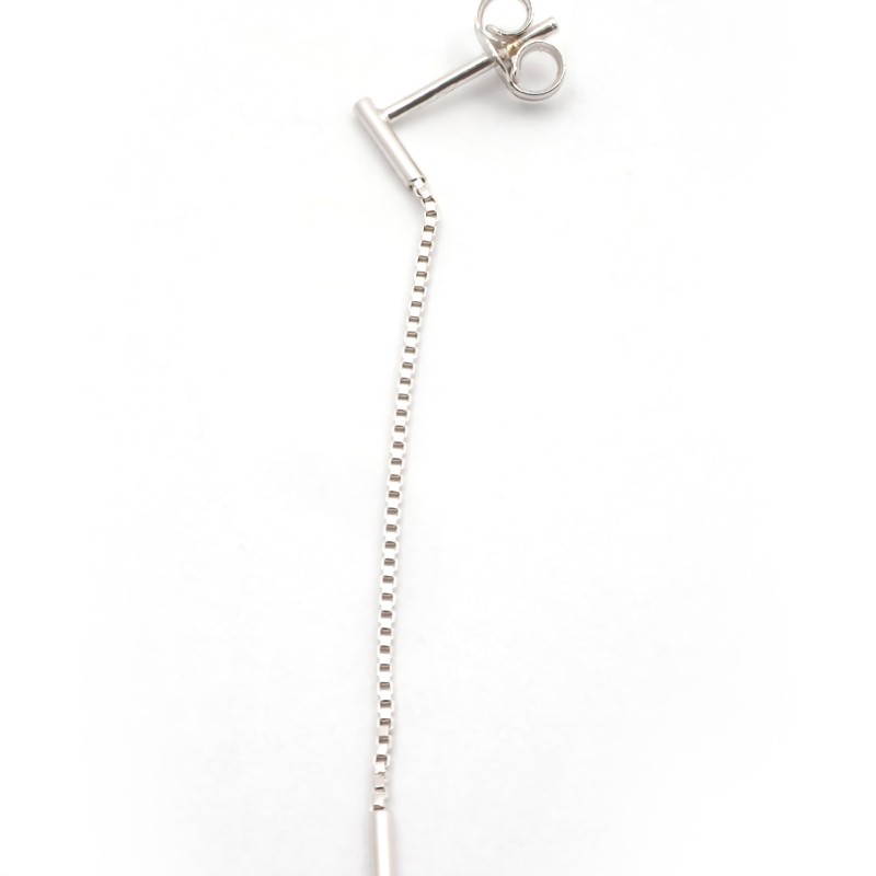 Boucles d'oreilles pendantes or blanc 750/000