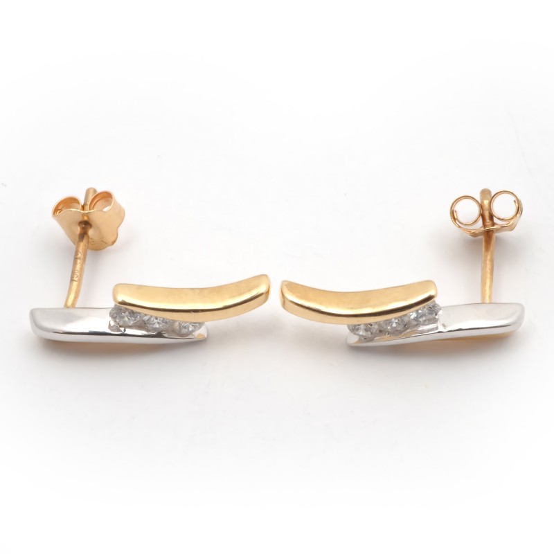 Boucles d'oreilles trilogie et diamants CARADOR