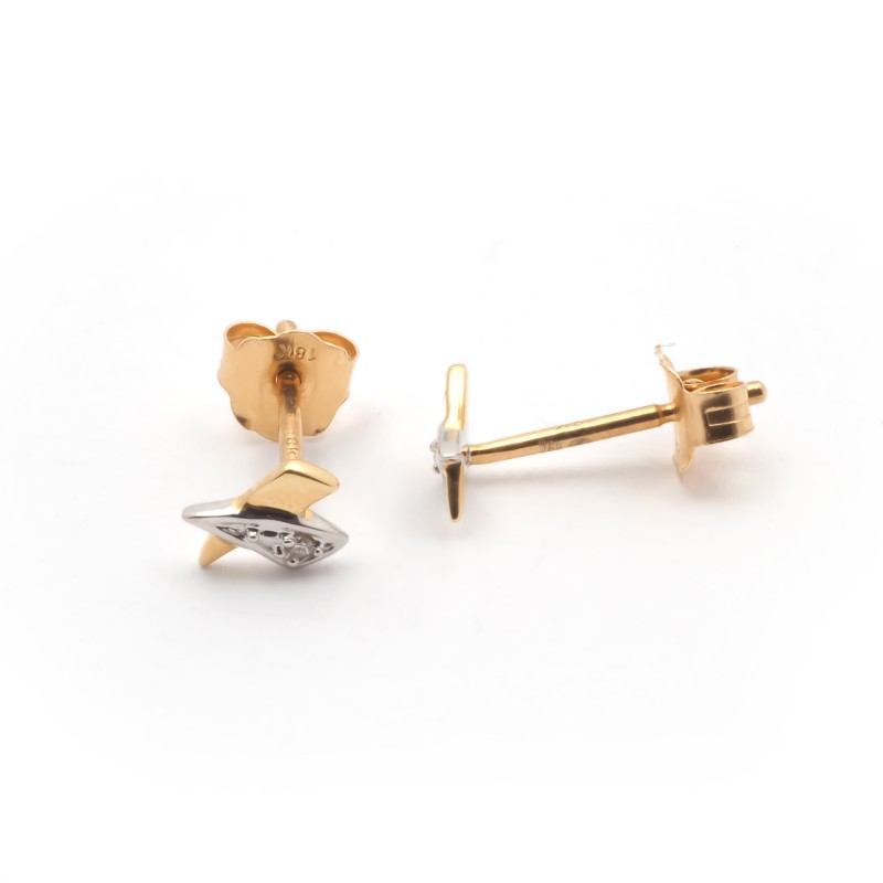 Boucles d'oreilles Carador Or jaune 750/000 et diamants 0,010 cts