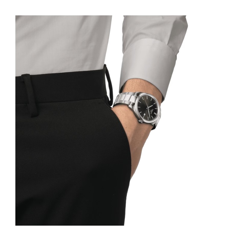 Montre Homme Tissot PR 100 bracelet acier et cadran vert