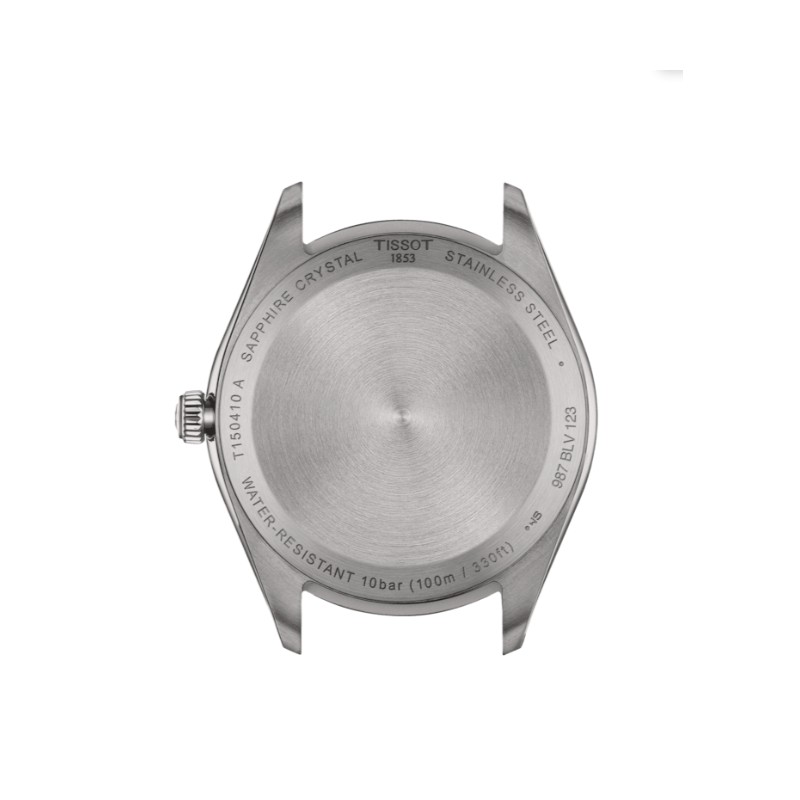 Montre Homme Tissot PR 100 bracelet cuir noir et cadran argenté