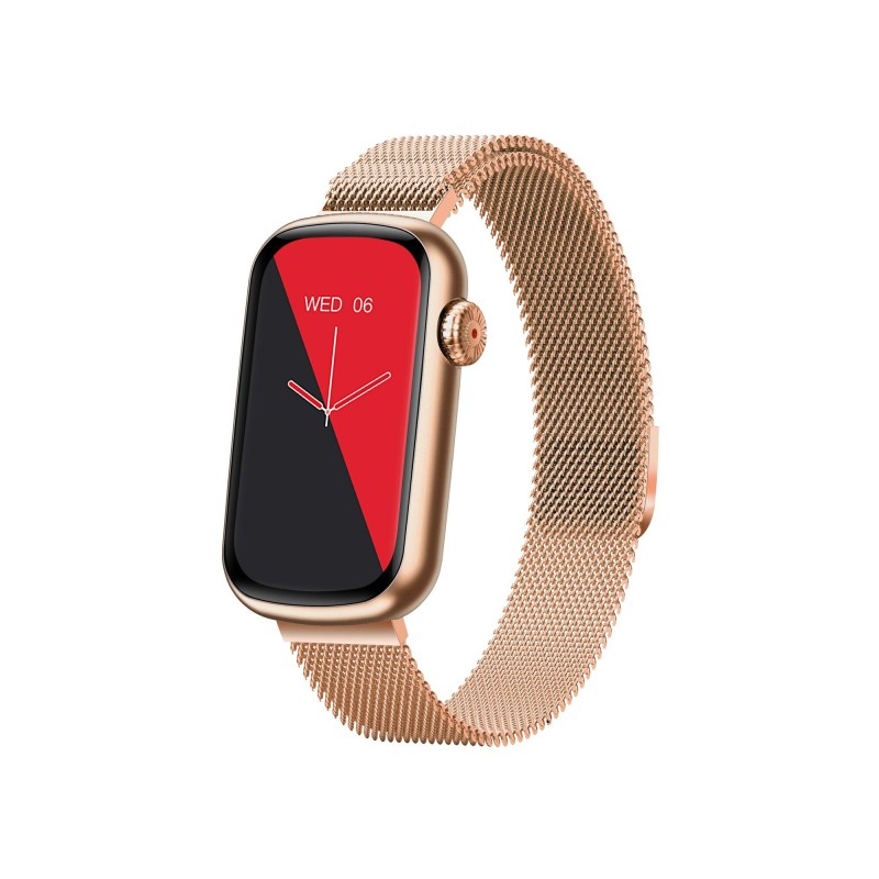 Montre Connectée Mixte Smarty Allure bracelet milanais doré rose