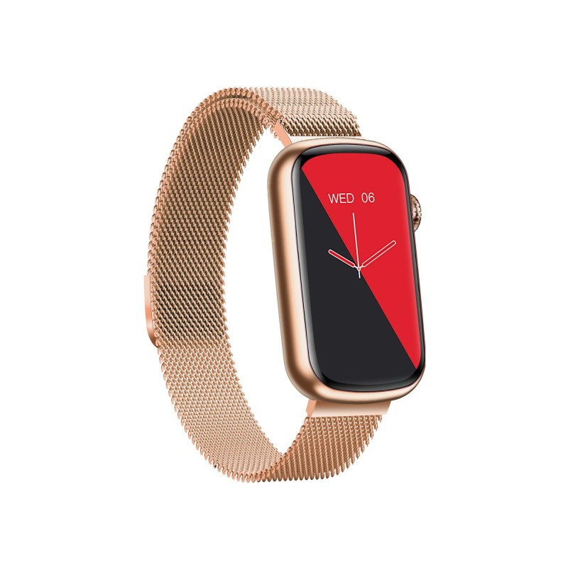 Montre Connectée Mixte Smarty Allure bracelet milanais doré rose