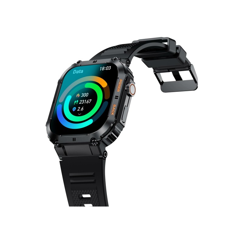 Montre Connectée Mixte Smarty Challenge bracelet en silicone noir