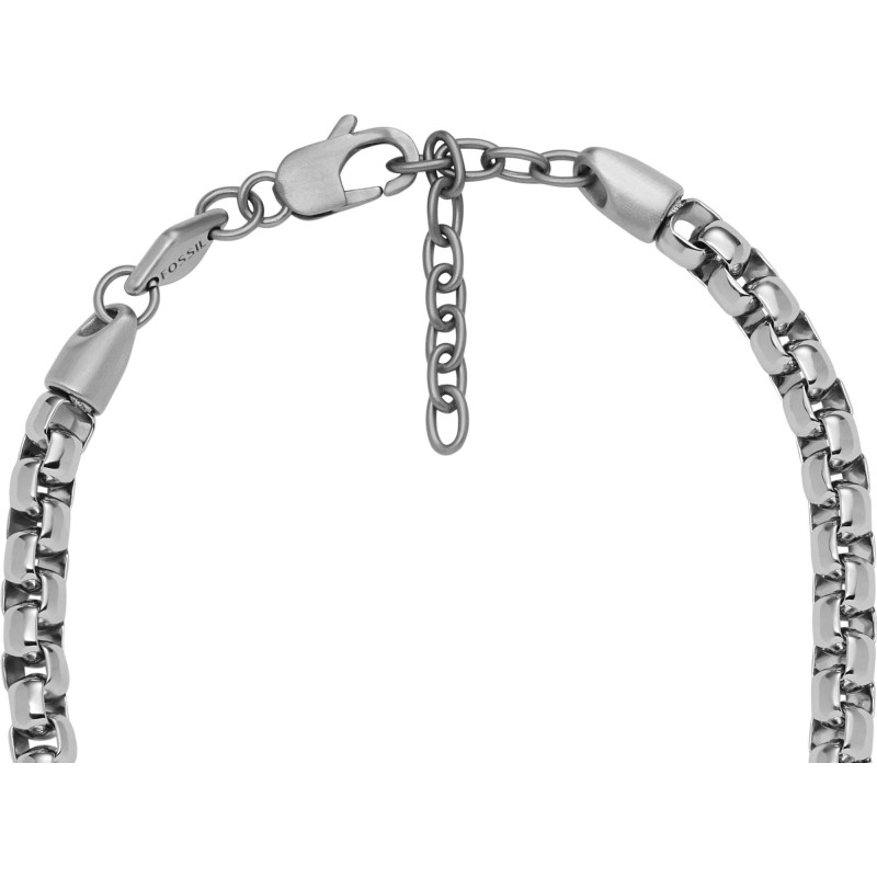 Collier chaîne Fossil All Stacked Up homme en acier bicolore