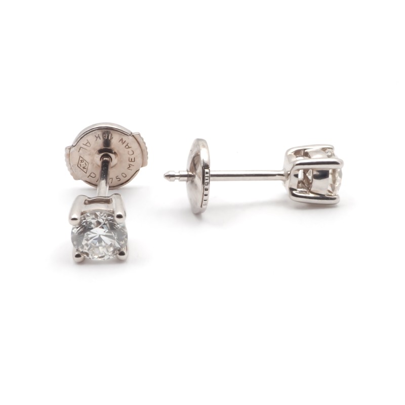 Boucles d'oreilles Carador diamant 0,60 cts or blanc 750/000