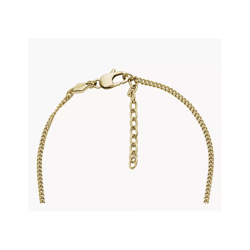 Collier Fossil Drew homme en acier doré