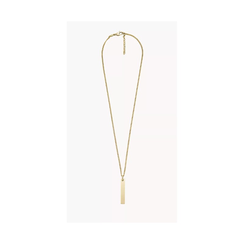 Collier Fossil Drew homme en acier doré