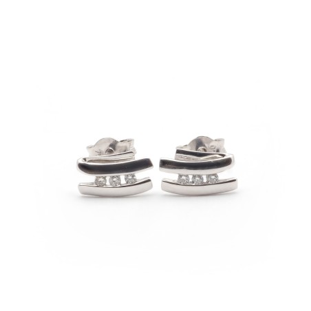 Boucles d'oreilles trilogie Carador en or 750/000 et diamants 0,040 cts