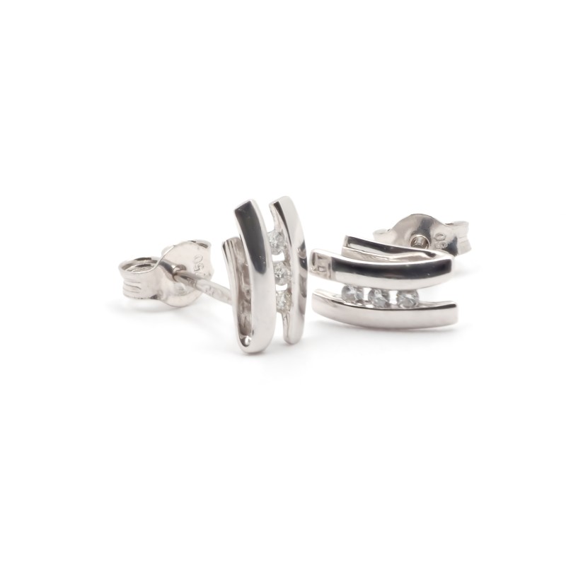 Boucles d'oreilles trilogie Carador en or 750/000 et diamants 0,040 cts