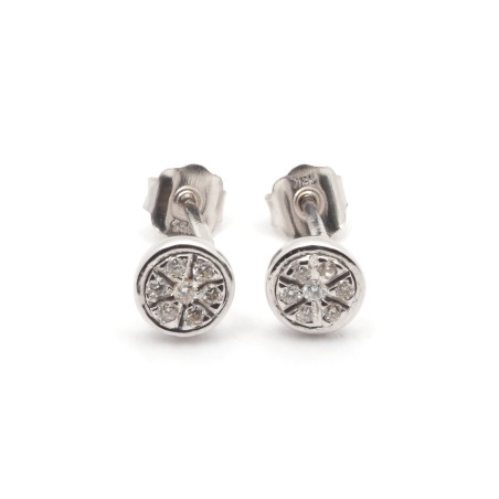 Boucles d'oreilles clous  en or blanc 750/000 et diamant  CARADOR
