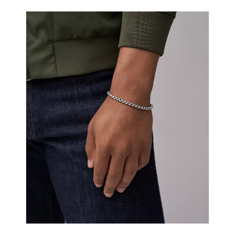 Bracelet chaîne Fossil All Stacked Up Mixte en acier argenté