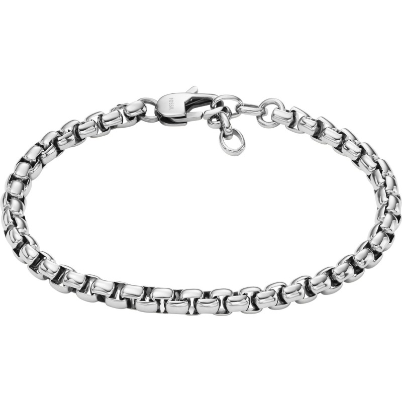 Bracelet chaîne Fossil All Stacked Up Mixte en acier argenté