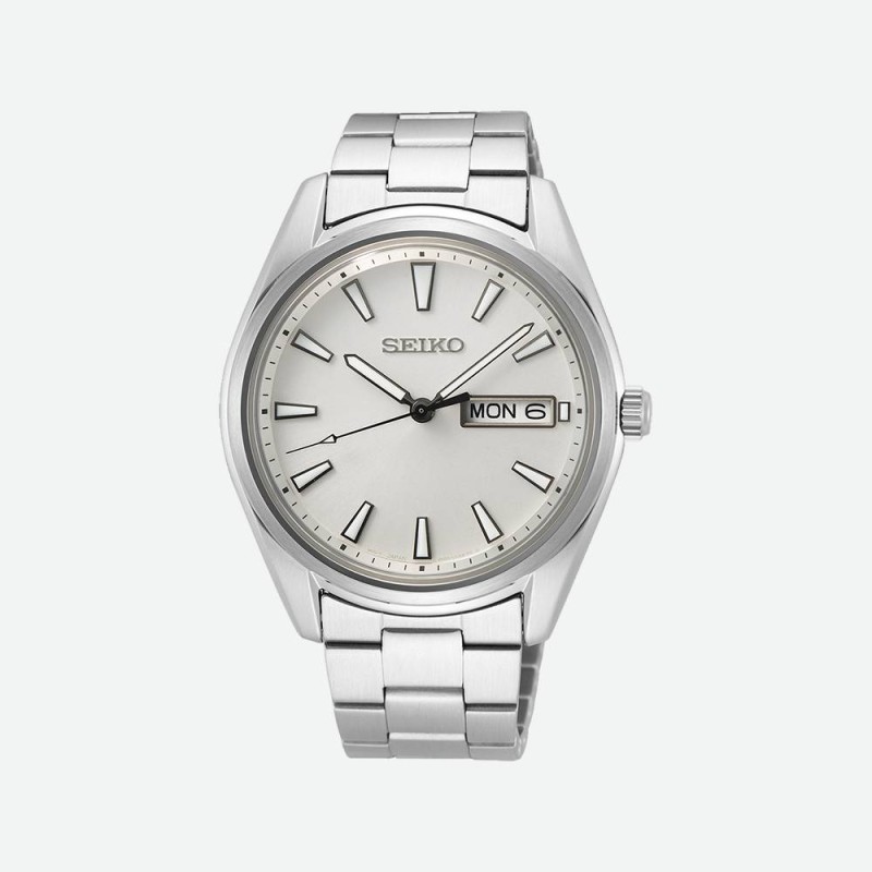 Montre Homme Seiko bracelet en acier et cadran argenté