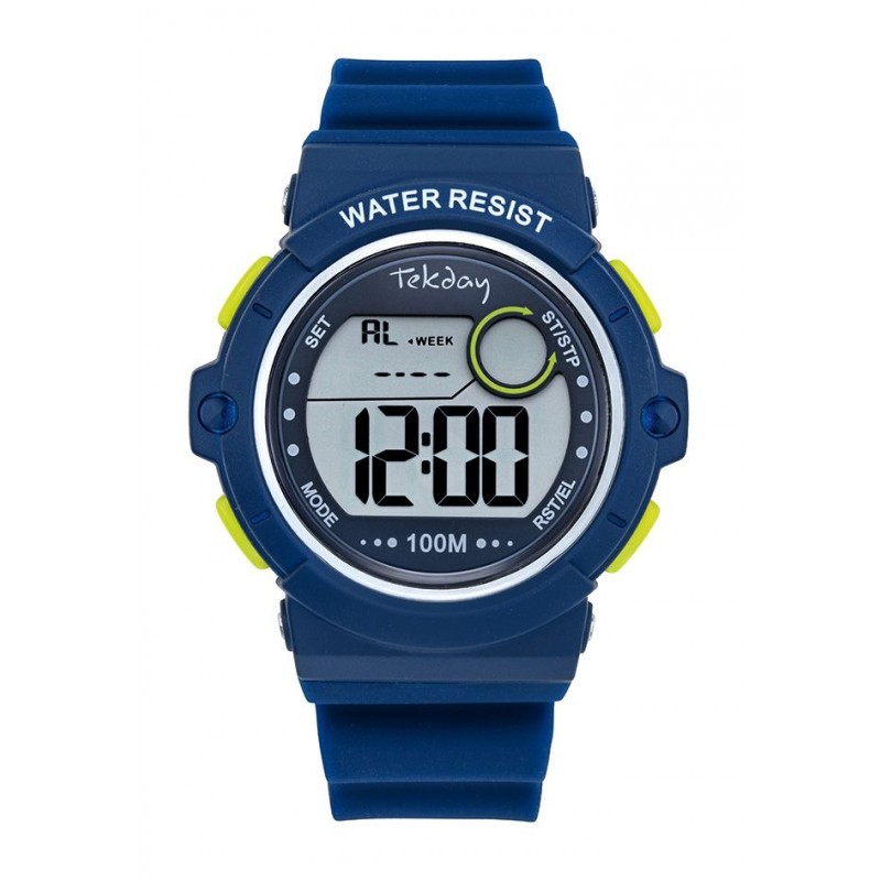 Montre Tekday Enfant bracelet en silicone bleu