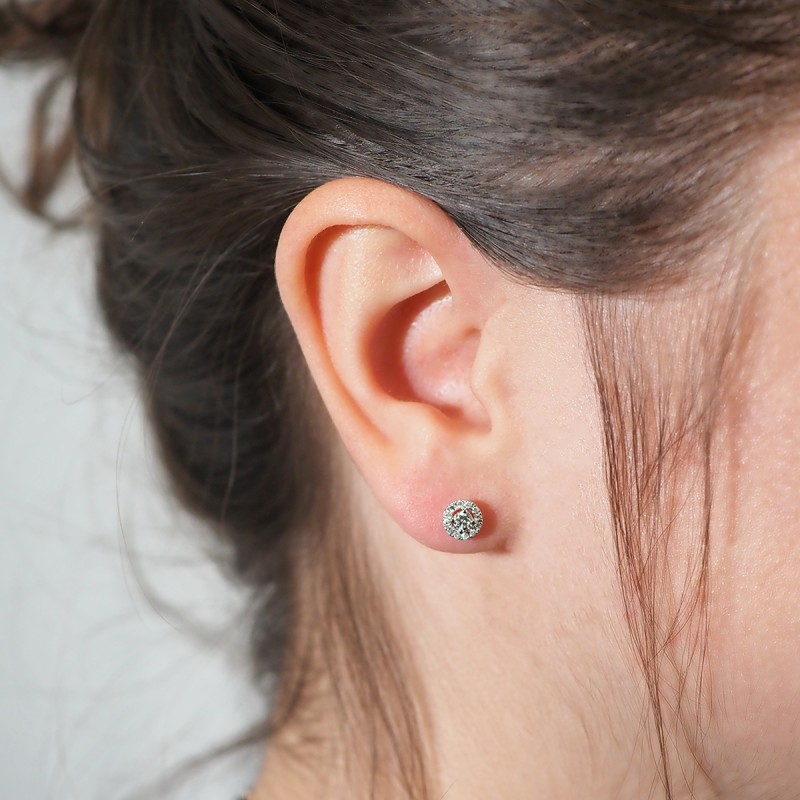 Boucles d'oreilles OR 750/000 et Diamant