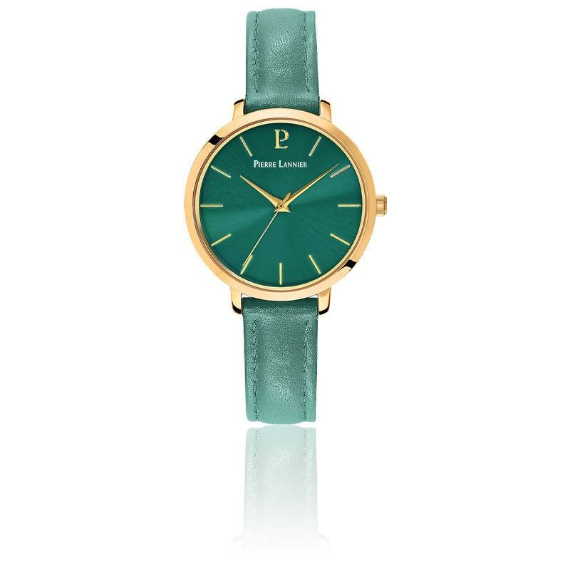 Montre Femme CHOUQUETTE Cadran Vert et Cuir Vert