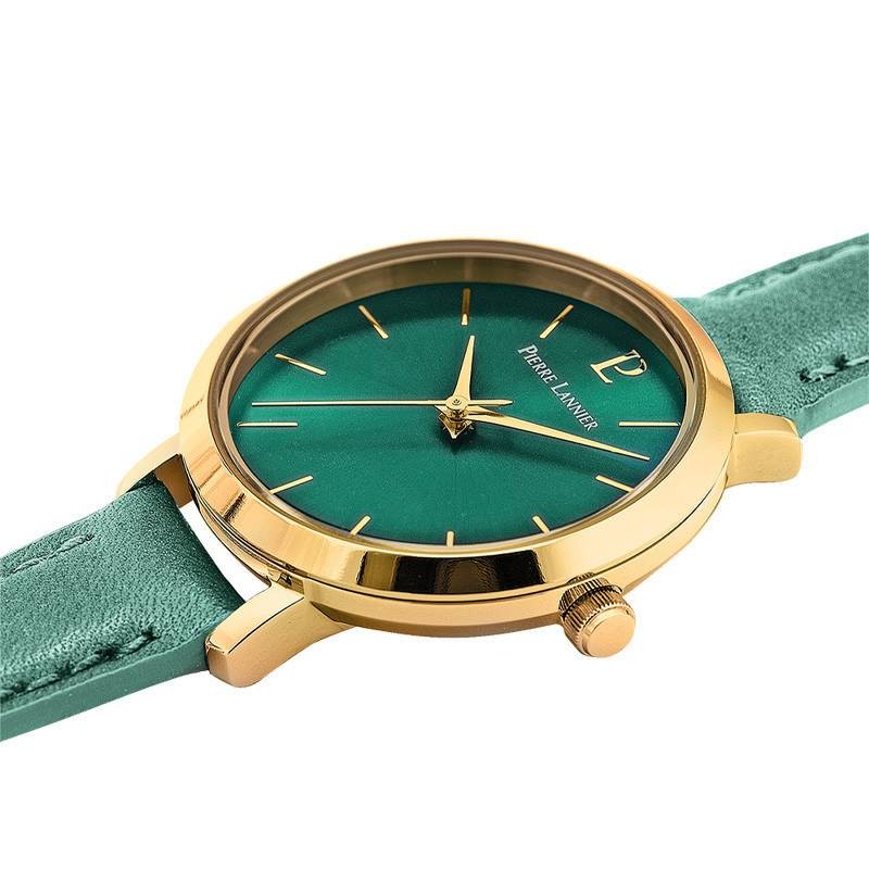 Montre Femme CHOUQUETTE Cadran Vert et Cuir Vert